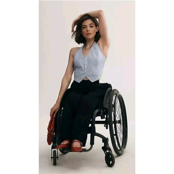 The Adaptive Seated Colette Cropped Wide-Leg Pants Sz 30 Petite - Picture 1 of 5